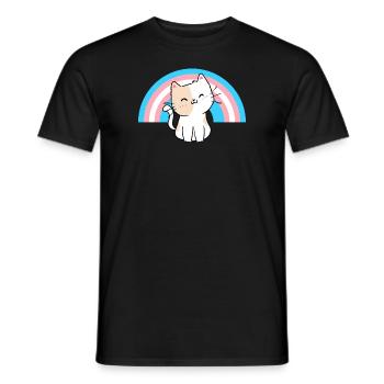 Transgender Cat Transgender Pride Cat Geschenk - Männer T-Shirt - Schwarz - Vorne - AI Model Male 178 light (178cm)