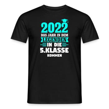5. Klasse 2022 Schulanfang 5. Schuljahr Geschenk - Männer T-Shirt - Schwarz - Vorne - AI Model Male 178 light (178cm)
