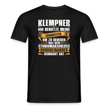 Klempner Installateur Sanitär Geschenk - Männer T-Shirt - Schwarz - Vorne - AI Model Male 178 light (178cm)