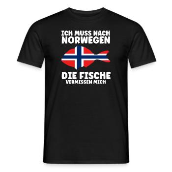 Norwegen Angeln Angler Geschenk - Männer T-Shirt - Schwarz - Vorne - AI Model Male 178 light (178cm)