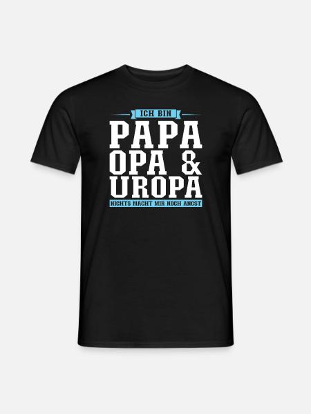 Papa Opa Uropa Geschenk - Männer T-Shirt - Schwarz