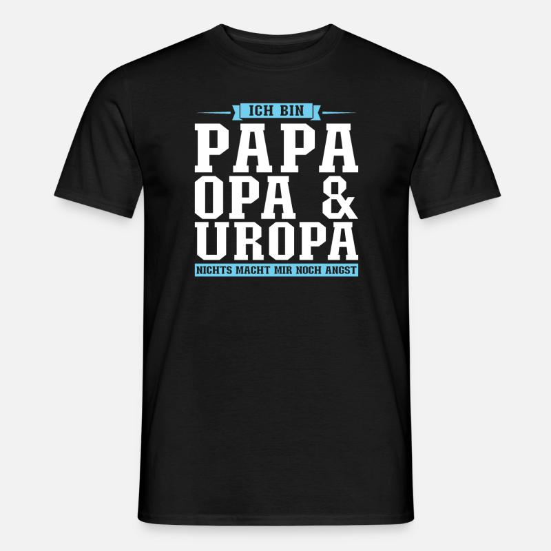 Papa Opa Uropa Geschenk - Männer T-Shirt - Schwarz