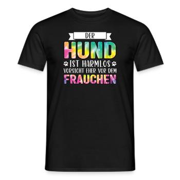 Hund Frau Hundebesitzerin Geschenk - Männer T-Shirt - Schwarz - Vorne - AI Model Male 178 light (178cm)