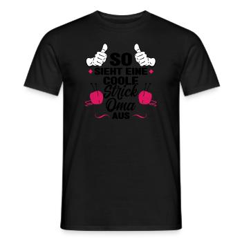 Stricken Oma Stricknadeln Geschenk - Männer T-Shirt - Schwarz - Vorne - AI Model Male 178 light (178cm)