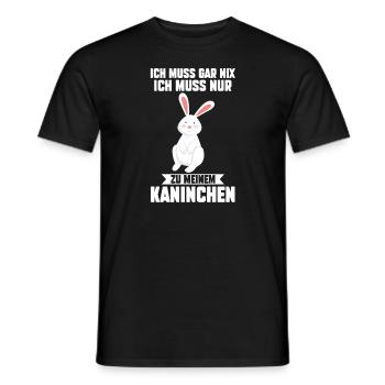 Kaninchen Haustier Zwergkaninchen Geschenk - Männer T-Shirt - Schwarz - Vorne - AI Model Male 178 light (178cm)