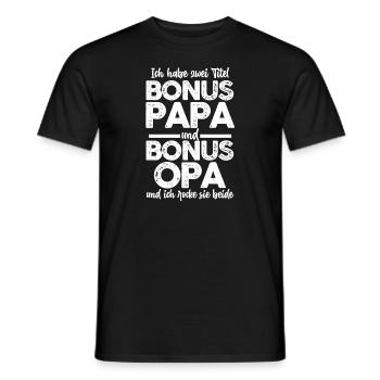 Bonus Papa Bonus Opa Stiefpapa Geschenk - Männer T-Shirt - Schwarz - Vorne - AI Model Male 178 light (178cm)