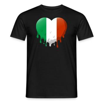 Italien Fahne Herz Italienische Fahne Used Look - Männer T-Shirt - Schwarz - Vorne - AI Model Male 178 light (178cm)