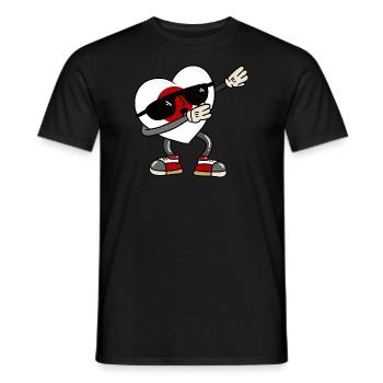 Drapeau du Japon Dabbing Heart Nihon Drapeau japonais - T-shirt homme - noir - Devant - AI Model Male 178 light (178cm)