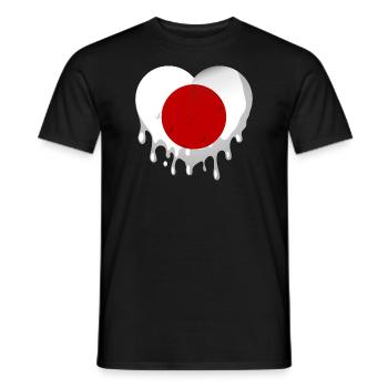 Japan Flag Heart Nihon Japanese Flag - Men's T-Shirt - black - Front - AI Model Male 178 light (178cm)