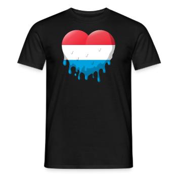 Drapeau luxembourgeois Drapeau luxembourgeois Accueil - T-shirt homme - noir - Devant - AI Model Male 178 light (178cm)