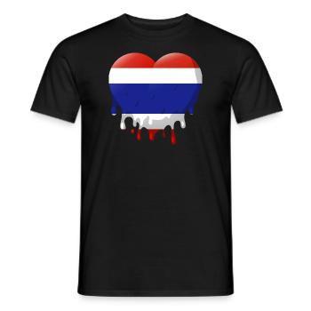 Thailand Fahne Thailändische Flagge Herz Liebe - Männer T-Shirt - Schwarz - Vorne - AI Model Male 178 light (178cm)