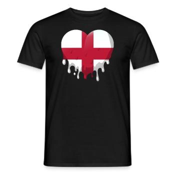 England Flag Vintage English Flag Used Look - Men's T-Shirt - black - Front - AI Model Male 178 light (178cm)