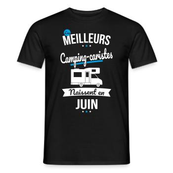 Les meilleurs camping-caristes naissent en Juin - T-shirt homme - noir - Devant - AI Model Male 178 light (178cm)