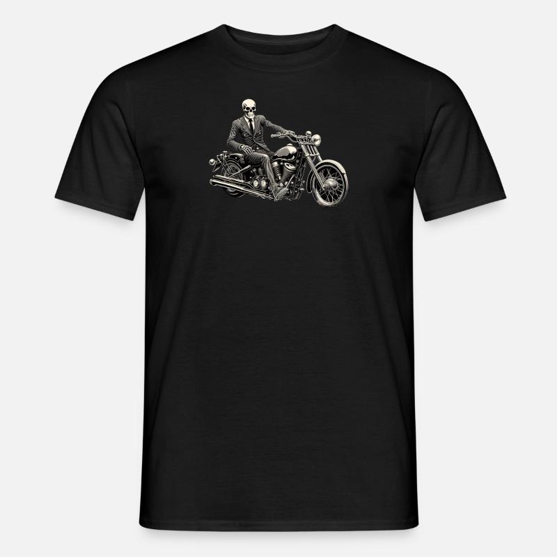 Suited Up Skull & Bones Biker - Männer T-Shirt - Schwarz