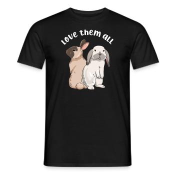 Conception de lapin mignon pour les propriétaires de lapins - T-shirt homme - noir - Devant - AI Model Male 178 light (178cm)