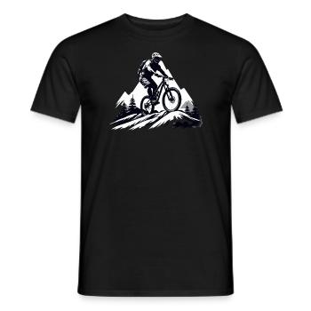 vététiste, vélo de montagne, sports de montagne, de plein air - T-shirt homme - noir - Devant - AI Model Male 178 light (178cm)