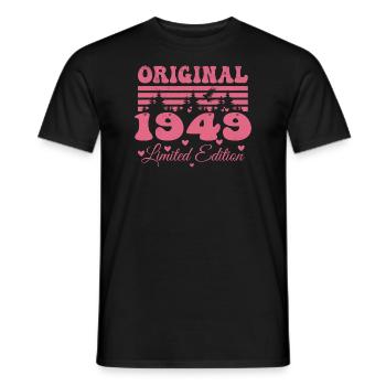 Women's 75th Birthday 1949 Gift | Born in 1949 - Men's T-Shirt - black - Front - AI Model Male 178 light (178cm)
