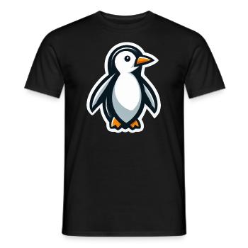 Süßer Pinguin Cartoon Minimalistisch - Männer T-Shirt - Schwarz - Vorne - AI Model Male 178 light (178cm)