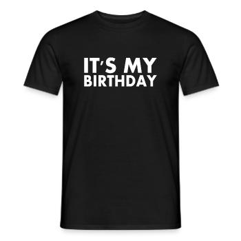 It's my birthday - Men's T-Shirt - black - Front - AI Model Male 178 light (178cm)