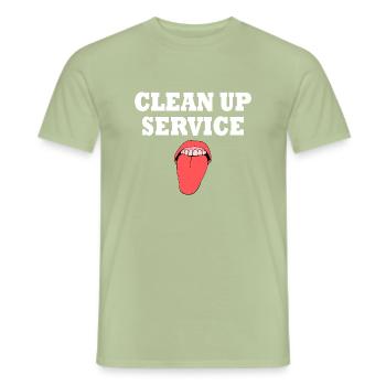clean up service - Männer T-Shirt - Sage - Vorne - AI Model Male 178 light (178cm)