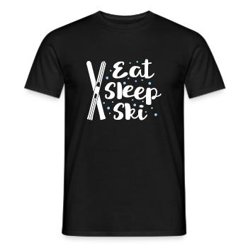 Eat Sleep Ski - Winter Sport Hütte Piste Skilift - Männer T-Shirt - Schwarz - Vorne - AI Model Male 178 light (178cm)