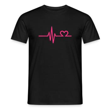 Frequenz Herz - Männer T-Shirt - Schwarz - Vorne - AI Model Male 178 light (178cm)