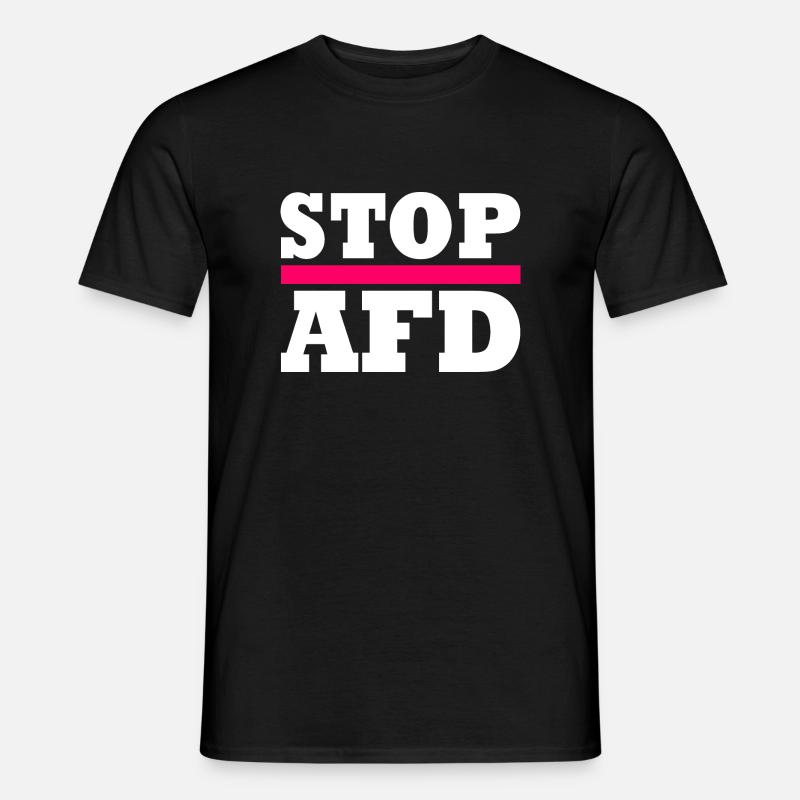 Stop afd - Männer T-Shirt - Schwarz