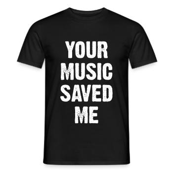 Ta musique m’a sauvé - T-shirt homme - noir - Devant - AI Model Male 178 light (178cm)