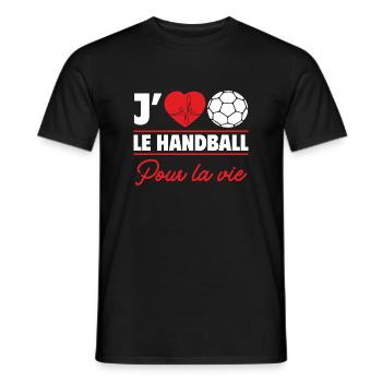 j aime le handball pour la vie,Handball,Sport - T-shirt homme - noir - Devant - AI Model Male 178 light (178cm)
