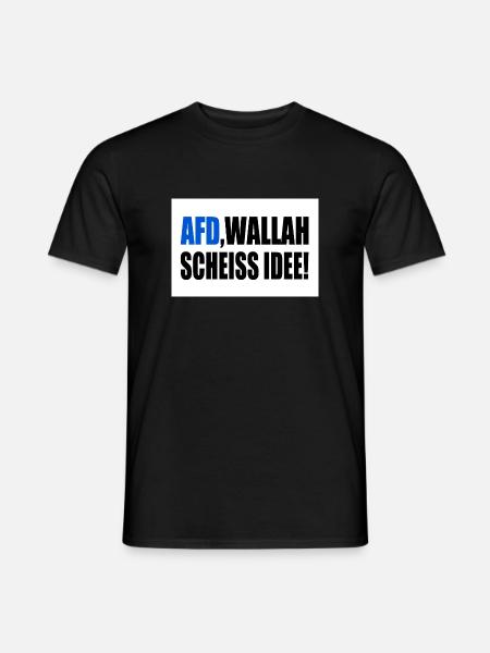 Afd wallah scheiss idee - Männer T-Shirt - Schwarz