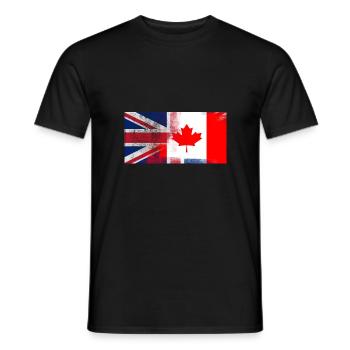British Canadian Half Canada Half UK Flag - Men's T-Shirt - black - Front - AI Model Male 178 light (178cm)