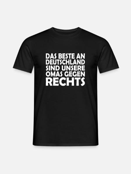 omas gegen rechts - Männer T-Shirt - Schwarz