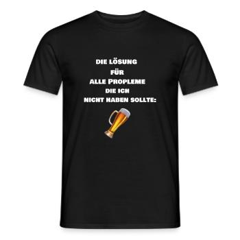 The solution to all problems: beer - Men's T-Shirt - black - Front - AI Model Male 178 light (178cm)