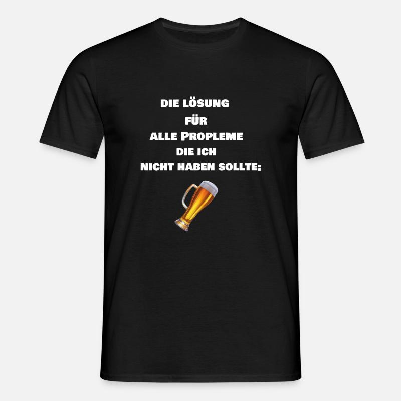 The solution to all problems: beer - Men's T-Shirt - black