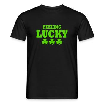 feeling lucky - Men's T-Shirt - black - Front - AI Model Male 178 light (178cm)