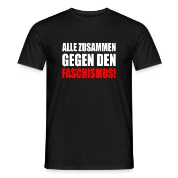 alle zusammen gegen faschismus - Männer T-Shirt - Schwarz - Vorne - AI Model Male 178 light (178cm)