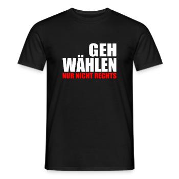 Geh wählen - Männer T-Shirt - Schwarz - Vorne - AI Model Male 178 light (178cm)