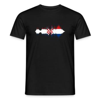 Drapeau de la Croatie Adriatique Zagreb Drapeau croate - T-shirt homme - noir - Devant - AI Model Male 178 light (178cm)