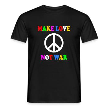 Make love not war - Men's T-Shirt - black - Front - AI Model Male 178 light (178cm)