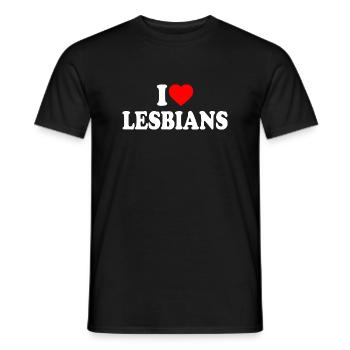 i love lesbians - T-shirt homme - noir - Devant - AI Model Male 178 light (178cm)