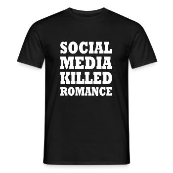 social media killed romance - Männer T-Shirt - Schwarz - Vorne - AI Model Male 178 light (178cm)