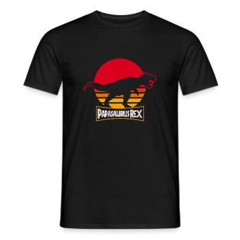 Papasaurus Rex - Father Dinosaurs - Papa Dino - Men's T-Shirt - black - Front - AI Model Male 178 light (178cm)