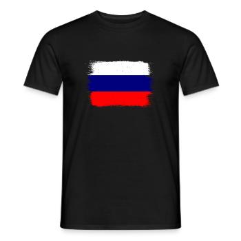 Drapeau de russie Vintage Drapeau russe d’occasion Look - T-shirt homme - noir - Devant - AI Model Male 178 light (178cm)