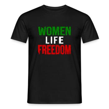 Women life freedom - Men's T-Shirt - black - Front - AI Model Male 178 light (178cm)