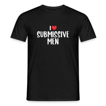 Ich liebe unterwürfige Männer | Ich Herz unterwürfige Männer - Männer T-Shirt - Schwarz - Vorne - AI Model Male 178 light (178cm)