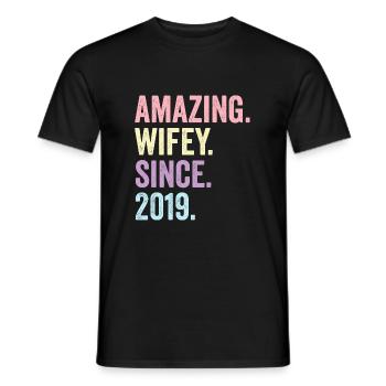 Amazing Wifey Since 2019 - Men's T-Shirt - black - Front - AI Model Male 178 light (178cm)
