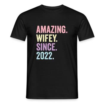 Amazing Wifey Since 2022 - Men's T-Shirt - black - Front - AI Model Male 178 light (178cm)