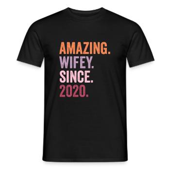 Amazing Wifey Since 2020 - Men's T-Shirt - black - Front - AI Model Male 178 light (178cm)