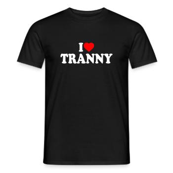 I love tranny - Männer T-Shirt - Schwarz - Vorne - AI Model Male 178 light (178cm)