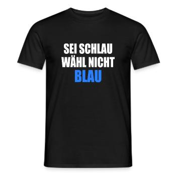 soyez intelligent, ne votez pas bleu - fck afd - T-shirt homme - noir - Devant - AI Model Male 178 light (178cm)